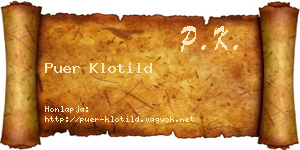 Puer Klotild névjegykártya